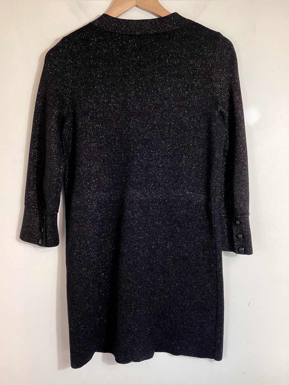 J.McLaughlin Black Metallic Knit Coatigan Size S - Picture 13 of 16